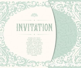 Elegant floral decor with invitation card vectors 03