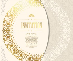 Elegant floral decor with invitation card vectors 04
