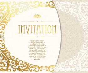Elegant floral decor with invitation card vectors 05