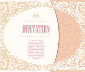 Elegant floral decor with invitation card vectors 06