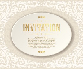 Elegant floral decor with invitation card vectors 07