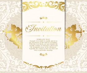 Elegant floral decor with invitation card vectors 08