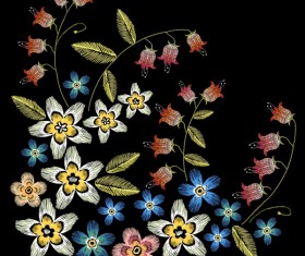 Emrderty embroidery flower vector