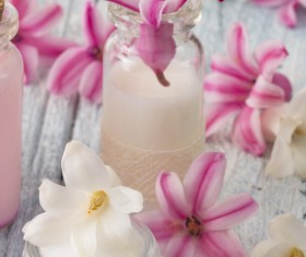 Essential oils and petals on the desktop Stock Photo 10