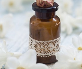 Essential oils and petals on the desktop Stock Photo 11