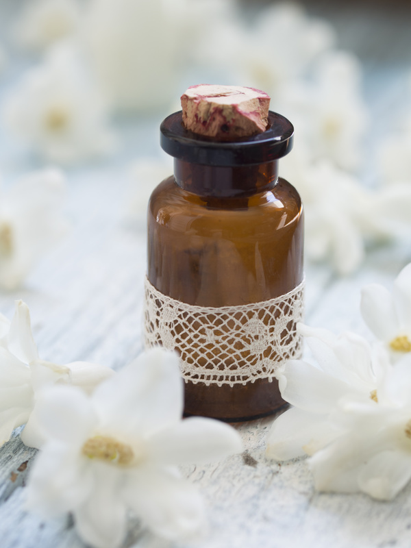 Essential oils and petals on the desktop Stock Photo 11