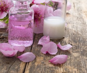 Essential oils and petals on the desktop Stock Photo 15