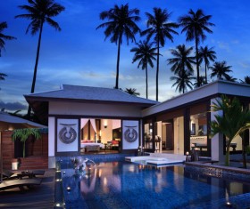 European luxury villas Stock Photo