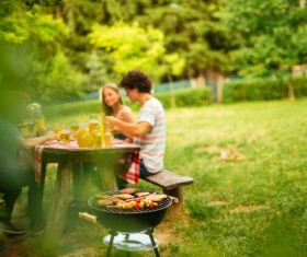 Family barbecue party HD picture