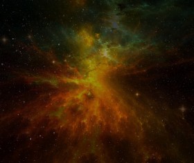 Fantasy beautiful space nebula Stock Photo 02