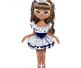 Fashion cartoon girl vector 01
