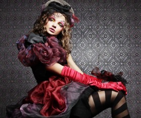 Fashion dress up make-up girl Stock Photo