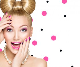 Fashion hairstyles and make-up girls Stock Photo