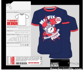 Fashion t-shirt template design vector material 01