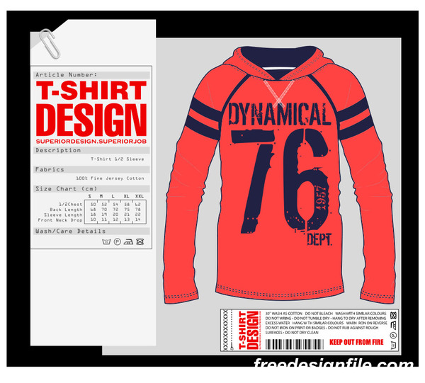 Fashion t-shirt template design vector material 02