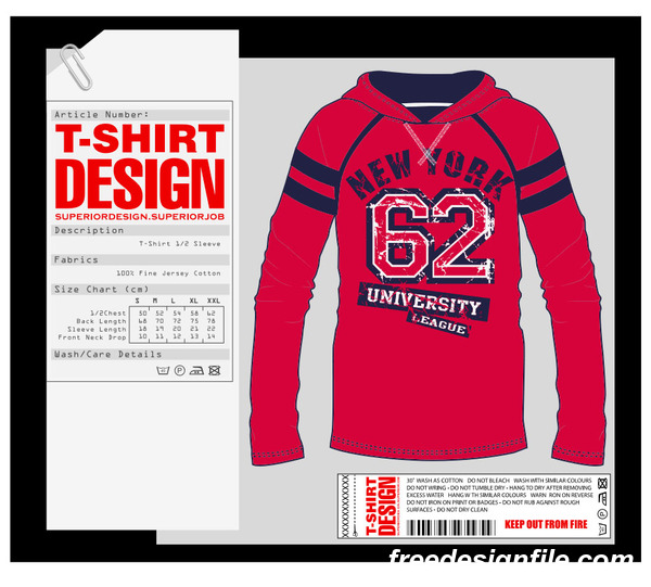 Fashion t-shirt template design vector material 04
