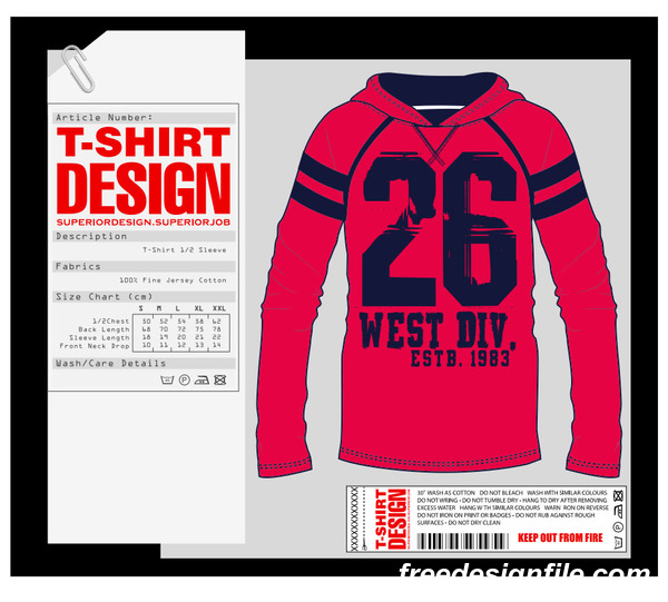 Fashion t-shirt template design vector material 05