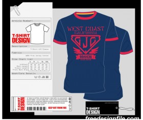 Fashion t-shirt template design vector material 07