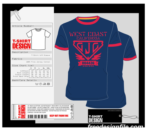 Fashion t-shirt template design vector material 07