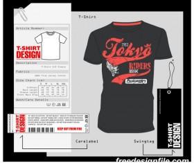 Fashion t-shirt template design vector material 08