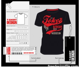 Fashion t-shirt template design vector material 11
