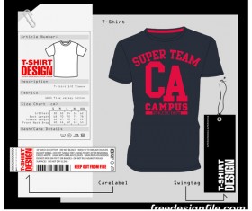 Fashion t-shirt template design vector material 13