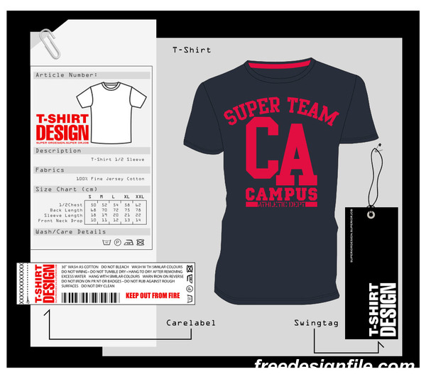 Fashion t-shirt template design vector material 13
