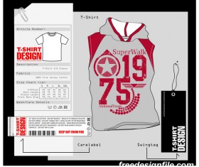 Fashion t-shirt template design vector material 14