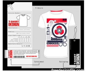 Fashion t-shirt template design vector material 15