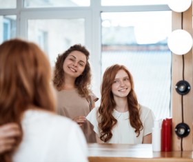 Female hairdresser and customer Stock Photo 01