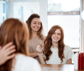 Female hairdresser and customer Stock Photo 02