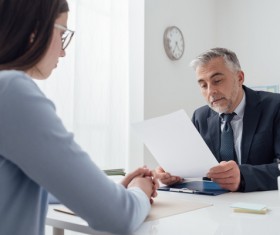 Female job interview and supervisor of resume HD picture