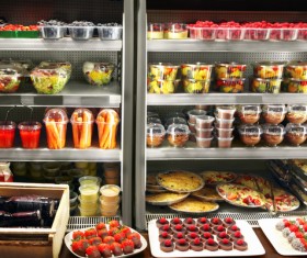 Filled with food shelves Stock Photo