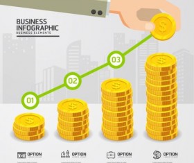 Financial industry infographics template vector 01