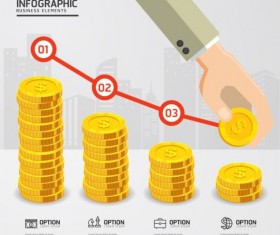Financial industry infographics template vector 02