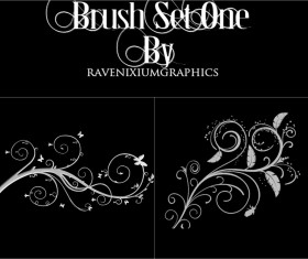 Floral elements photoshop brushes