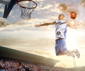 Flying dunk Stock Photo 01