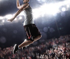 Flying dunk Stock Photo 03