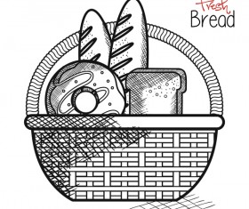 Fresh bread hand drawing vector material 01