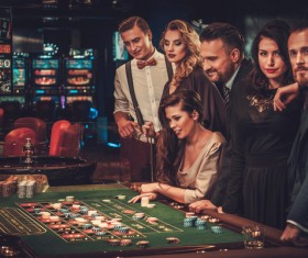 Friends at the casino Stock Photo 01