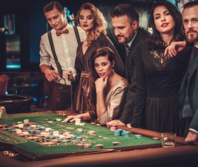 Friends at the casino Stock Photo 02