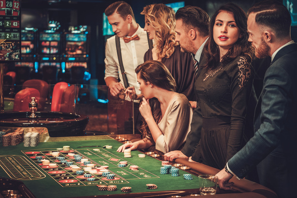 Friends at the casino Stock Photo 03 free download