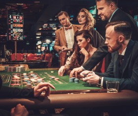 Friends at the casino Stock Photo 05