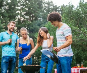 Friends meet barbecue HD picture