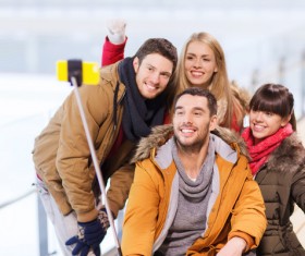 Friends with self-timer HD picture