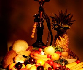 Fruit and hookahs Stock Photo