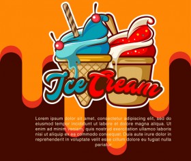 Fruity ice cream poster vector 03
