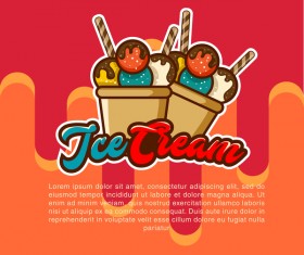 Fruity ice cream poster vector 05