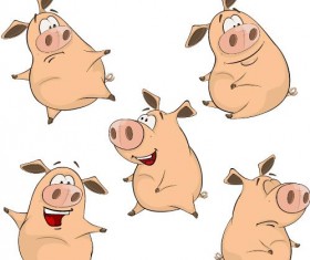 Funny pigs cartoon vectors