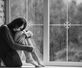 Girl black and white photo HD picture